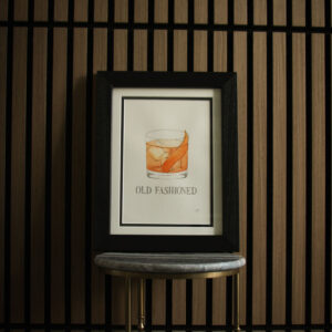 Old Fashioned Cocktail Original Watercolor Painting