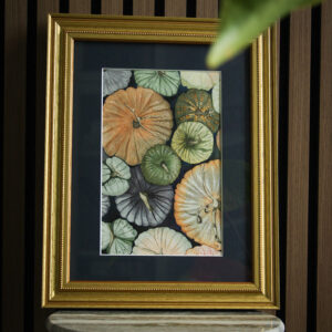 Dewfall Harvest Pumpkins Watercolor Original Painting