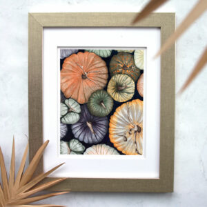 Dewfall Harvest Pumpkins Giclée Art Print