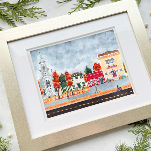 Historic Downtown Original Watercolor - inspired by Port Gamble, WA - Image 2