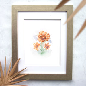 Loose Chrysanthemum "Mums" Flower Giclée Art Print